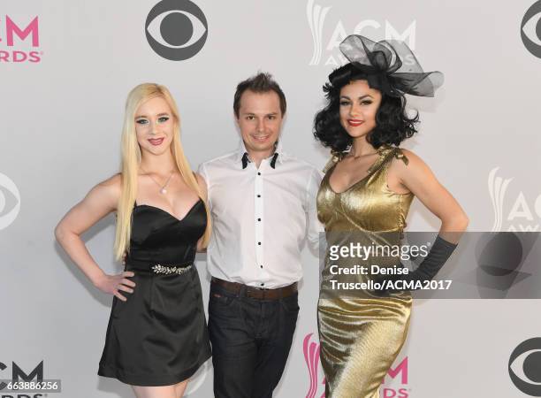 Melody Sweets and the cast of ABSINTHE attend the 52nd Academy of Country Music Awards at Toshiba Plaza on April 2, 2017 in Las Vegas, Nevada.