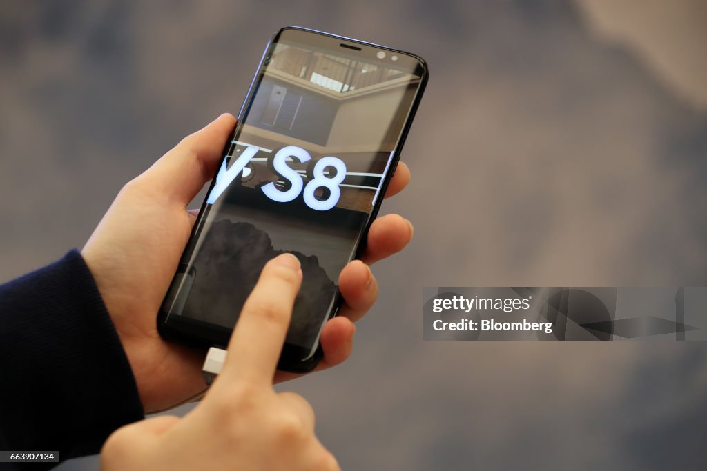 Views of a Samsung S8 Smartphone Promotional Booth