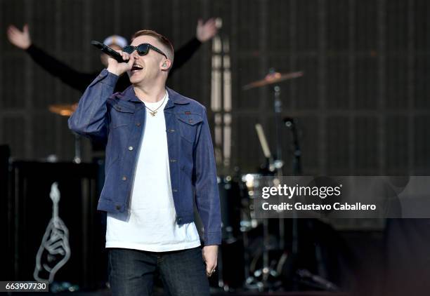 Musicians Macklemore and Ryan Lewis perform at the Capital One JamFest during the NCAA March Madness Music Festival 2017 on April 2, 2017 in Phoenix,...