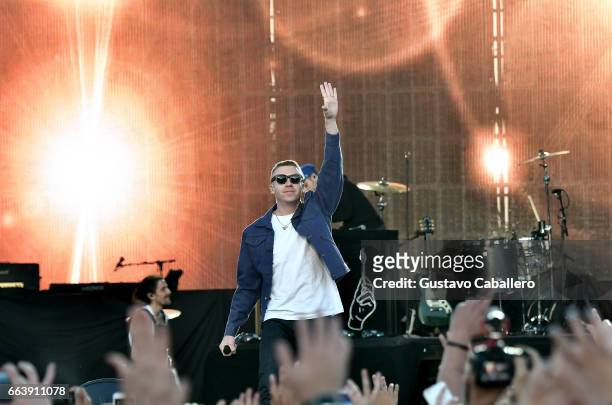 Musicians Macklemore and Ryan Lewis perform at the Capital One JamFest during the NCAA March Madness Music Festival 2017 on April 2, 2017 in Phoenix,...