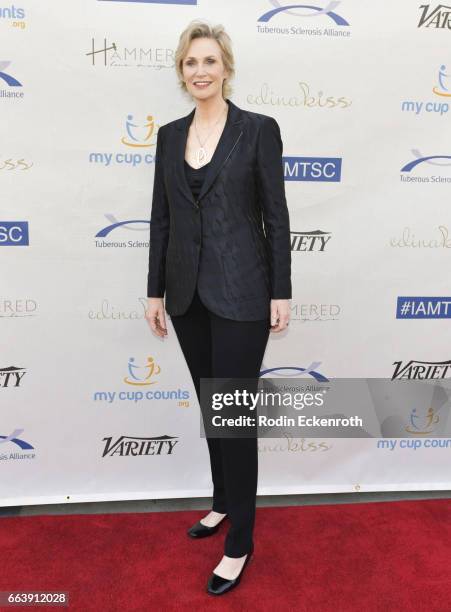 Actress Jane Lynch attends 16th Annual Comedy For A Cure Benefiting The Tuberous Sclerosis Alliance at The Globe Theatre on April 2, 2017 in...