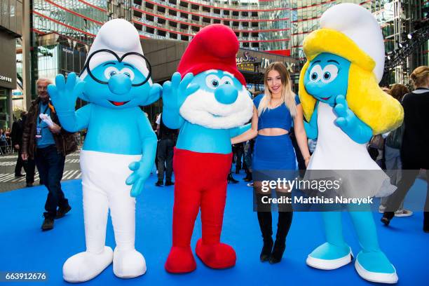 Bianca Heinicke attends the 'Die Schluempfe - Das verlorene Dorf' Berlin Premiere at Sony Centre on April 2, 2017 in Berlin, Germany.