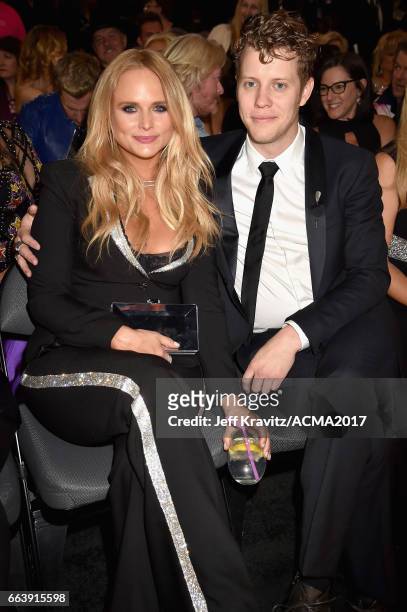 Musicians Miranda Lambert and Anderson East attend the 52nd Academy Of Country Music Awards at T-Mobile Arena on April 2, 2017 in Las Vegas, Nevada.