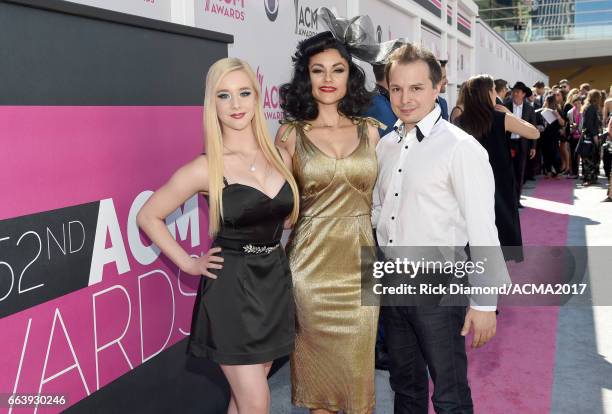 Cast members of 'Absinthe' attends the 52nd Academy Of Country Music Awards at Toshiba Plaza on April 2, 2017 in Las Vegas, Nevada.