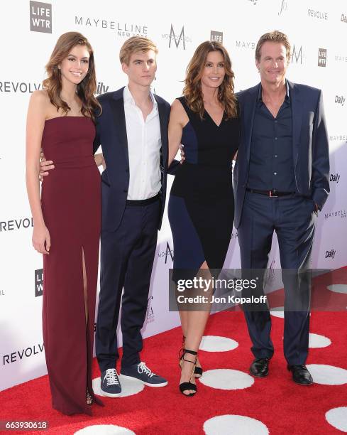 Kaia Gerber, Presley Gerber, Cindy Crawford and Rande Gerber arrive at the Daily Front Row's 3rd Annual Fashion Los Angeles Awards at the Sunset...