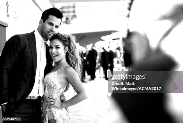 Player Eric Decker and recording artist Jessie James Decker attend the 52nd Academy Of Country Music Awards at T-Mobile Arena on April 2, 2017 in Las...
