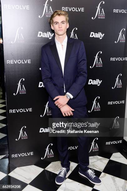 Presley Walker Gerber attends The Daily Front Row and REVOLVE FLA after party at Mr. Chow hosted by Mert Alas on April 2, 2017 in Los Angeles,...