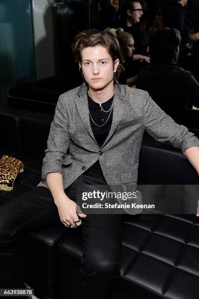 Sam Evans attends The Daily Front Row and REVOLVE FLA after party at Mr. Chow hosted by Mert Alas on April 2, 2017 in Los Angeles, California.