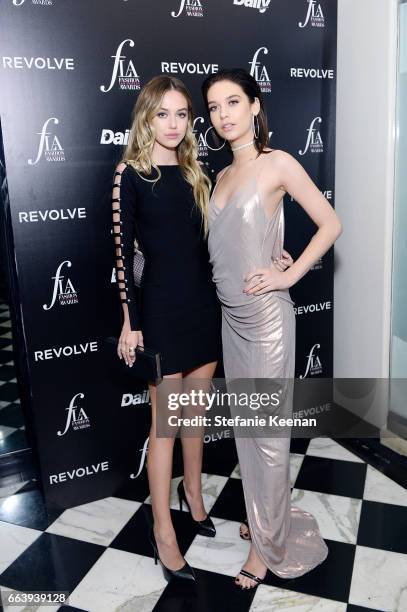 Delilah Hamlin and Amanda Steele attend The Daily Front Row and REVOLVE FLA after party at Mr. Chow hosted by Mert Alas on April 2, 2017 in Los...