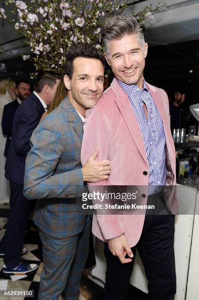 George Kotsiopoulos and Eric Rutherford attend The Daily Front Row and REVOLVE FLA after party at Mr. Chow hosted by Mert Alas on April 2, 2017 in...