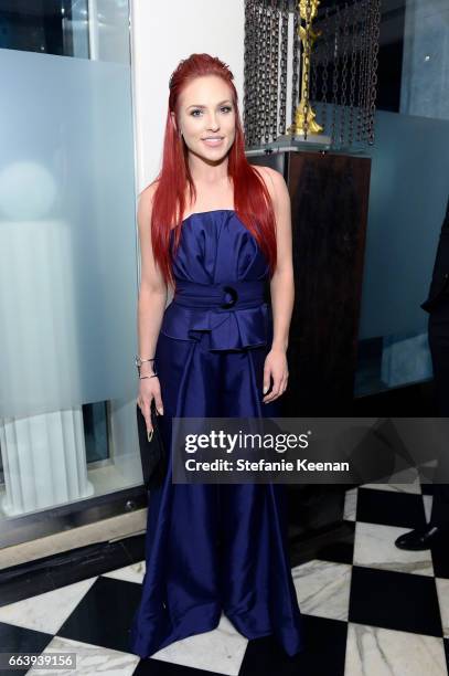 Sharna Burgess attends The Daily Front Row and REVOLVE FLA after party at Mr. Chow hosted by Mert Alas on April 2, 2017 in Los Angeles, California.