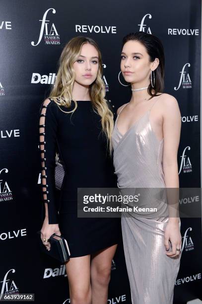 Delilah Hamlin and Amanda Steele attend The Daily Front Row and REVOLVE FLA after party at Mr. Chow hosted by Mert Alas on April 2, 2017 in Los...