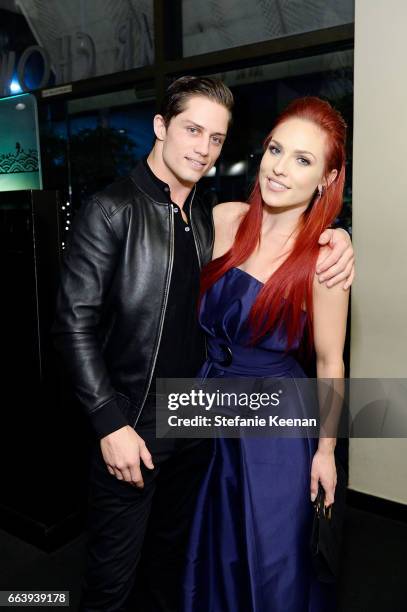 Bonner Bolton and Sharna Burgess attend The Daily Front Row and REVOLVE FLA after party at Mr. Chow hosted by Mert Alas on April 2, 2017 in Los...