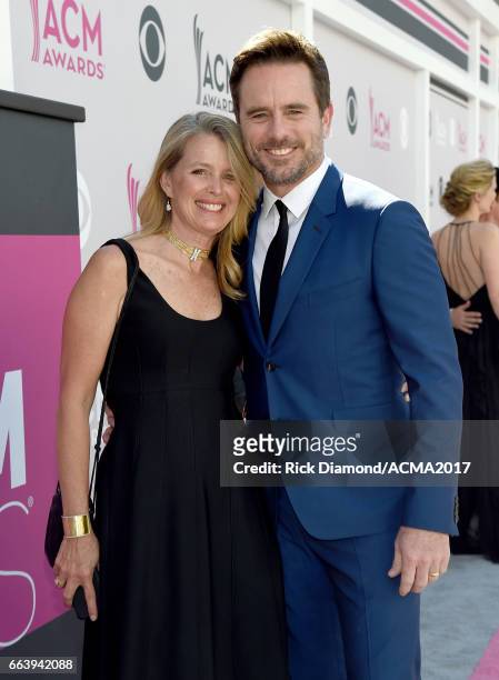 Patty Hanson and actor Charles Esten attend the 52nd Academy Of Country Music Awards at Toshiba Plaza on April 2, 2017 in Las Vegas, Nevada.
