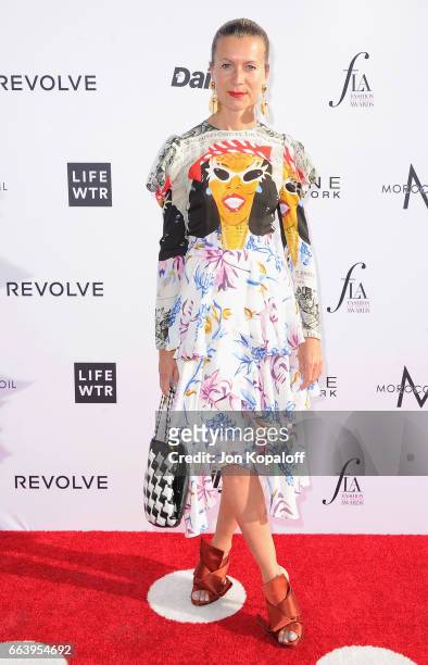 Natalie Jus arrives at the Daily Front Row's 3rd Annual Fashion Los Angeles Awards at the Sunset Tower Hotel on April 2, 2017 in West Hollywood,...