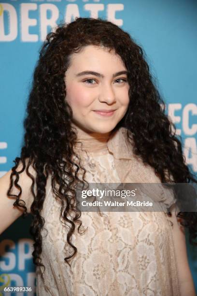 Lilla Crawford attends the Broadway Red Carpet Premiere of 'Speech & Debate' at the American Airlines Theatre on April 2, 2017 in New York City.