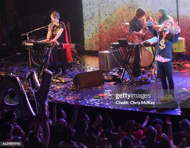 Steven Drozd, Jake Ingalls, Nick Ley, and Wayne Coyne of The Flaming Lips perform at The Tabernacle on April 2, 2017 in Atlanta, Georgia.