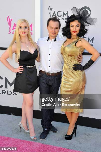 Cast members of 'Absinthe' arrive at the 52nd Academy Of Country Music Awards on April 2, 2017 in Las Vegas, Nevada.