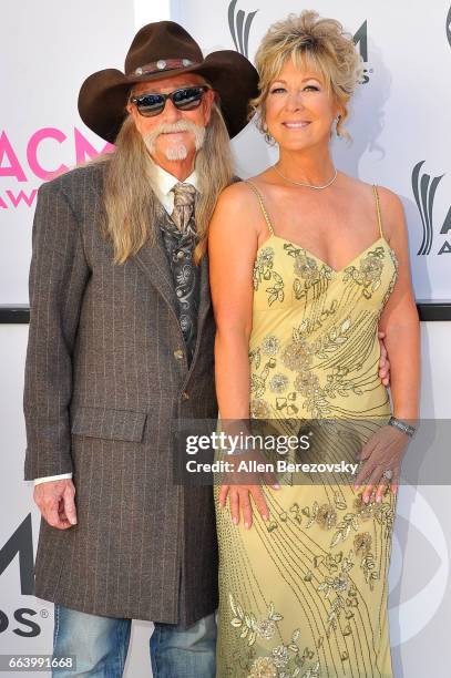 Recording artist Dean Dillon and Susie Dillon arrive at the 52nd Academy Of Country Music Awards on April 2, 2017 in Las Vegas, Nevada.