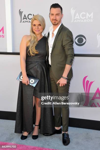 Sharona Nomder Kaikov and songwriter Nitzan 'K-KOV' Kaikov arrive at the 52nd Academy Of Country Music Awards on April 2, 2017 in Las Vegas, Nevada.