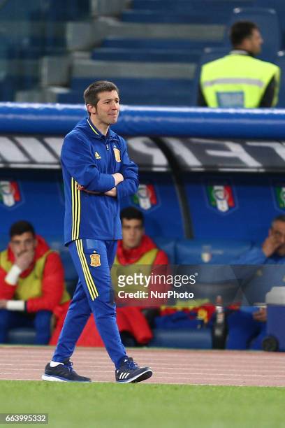 Spain U21 head coach Albert Celades during the International Friendly Under 21 - Italia v Spagna, at Olimpico Stadium on March 27, 2017 in Rome, Italy