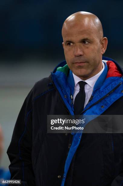 Italy U21 head coach Luigi Di Biagio during the International Friendly Under 21 - Italia v Spagna, at Olimpico Stadium on March 27, 2017 in Rome,...