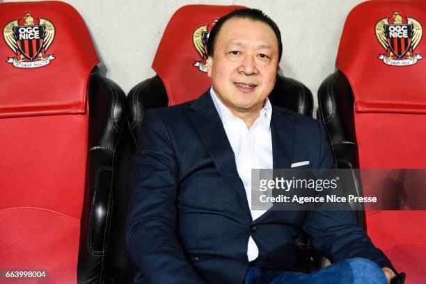 Chien Lee co owner of Nice during the French Ligue 1 match between Nice and Bordeaux at Allianz Rivera on April 2, 2017 in Nice, France.