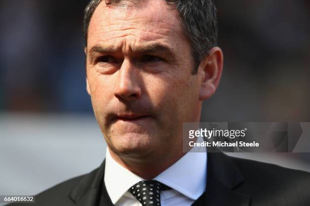Paul Clement manager of Swansea City during the Premier League match between Swansea City and Middlesbrough at the Liberty Stadium on April 1, 2017...