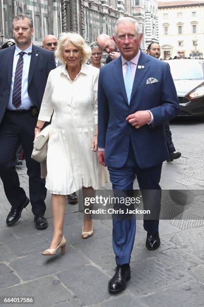 Prince Charles, Prince of Wales and Camilla, Duchess of Cornwall attend a walkabout in front of the Cattedrale di Santa Maria del Fiore during day 4...
