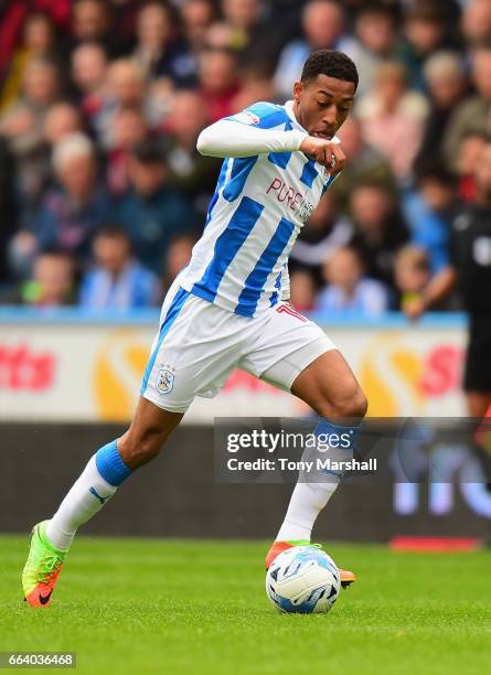 Rajiv Van La Parra of Huddersfield Town during the Sky Bet Championship match between Huddersfield Town and Burton Albion at the John Smiths Stadium...