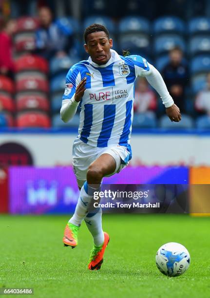 Rajiv Van La Parra of Huddersfield Town during the Sky Bet Championship match between Huddersfield Town and Burton Albion at the John Smiths Stadium...