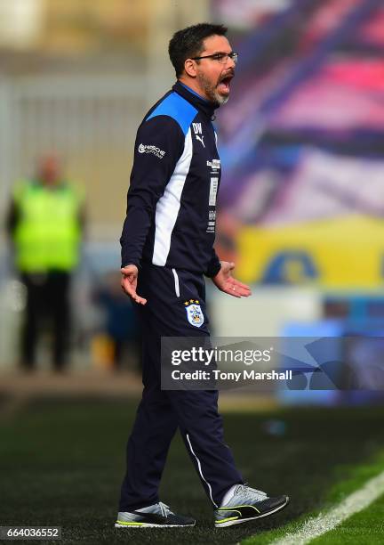 David Wagner, Manager of Huddersfield Town during the Sky Bet Championship match between Huddersfield Town and Burton Albion at the John Smiths...