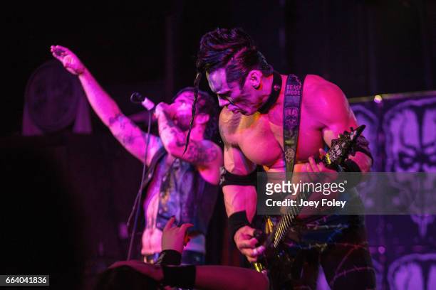 Alex Story and Doyle Wolfgang Von Frankenstein performs live onstage at The Emerson Theater on April 2, 2017 in Indianapolis, Indiana.
