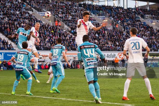 Kalifa Coulibaly of KAA Gent, Lex Immers of Club Brugge, Brecht Dejaegere of KAA Gent, Stefan Mitrovic of KAA Gent, Jelle Vossen of Club Brugge,...