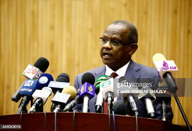 Mohamed Atta, the head of Sudan's National Intelligence and Security Service , speaks during a conference on security challenges across Africa, on...