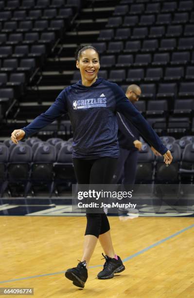 Allison Feaster participates during the Memphis Grizzlies first annual Girl's Summit on March 30, 2017 at FedExForum in Memphis, Tennessee. NOTE TO...