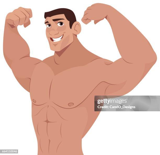 flexing muscular man - big pharma stock illustrations