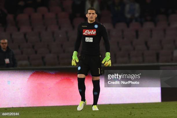 Rafael Cabral Barbosa during the Serie A TIM match between SSC Napoli and Juventus FC at Stadio San Paolo Naples Italy on 2 April 2017.