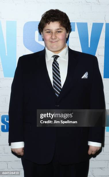 Jeremy Shinder attends the "Going In Style" New York premiere at SVA Theatre on March 30, 2017 in New York City.
