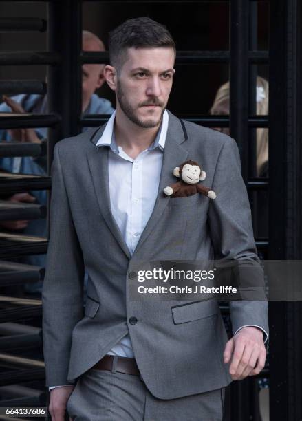 Father of Charlie Gard, Chris Gard, leaves the Royal Courts of Justice on April 3, 2017 in London, United Kingdom. The crowdfunding campaign raising...