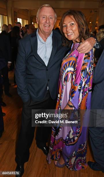 Chris Tarrant and Jane Bird attend a party celebrating 40 years of Langan's Brasserie on April 3, 2017 in London, England.