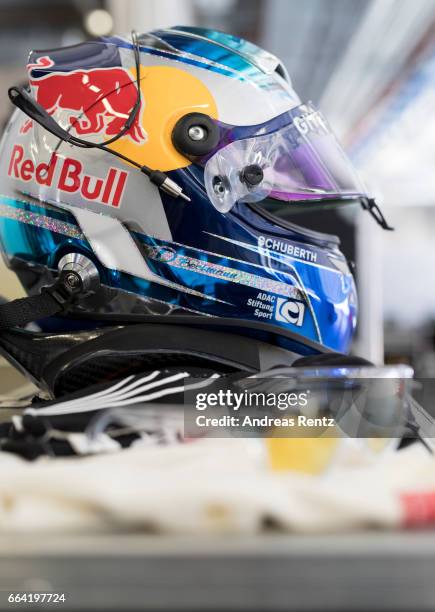 David Beckmann of Germany and Van Amersfoort Racing helmet is pictured during the official testdays FIA F3 European Championship at Red Bull Ring on...