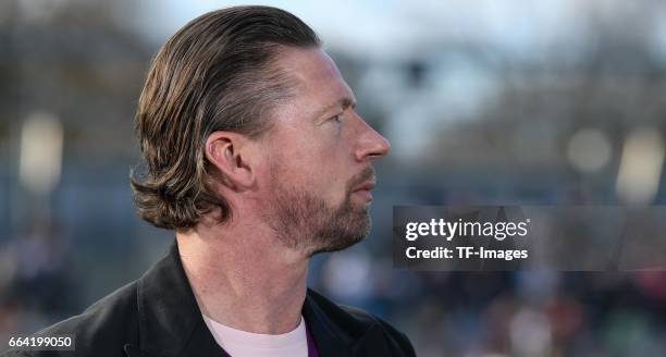 Steffen Freund looks on during the International Friendly match between Germany U21 and Portugal U21 at Gazi-Stadion on March 28, 2017 in Stuttgart,...