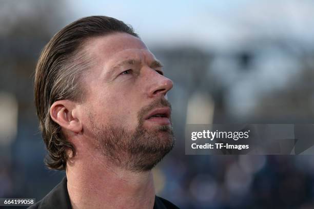 Steffen Freund looks on during the International Friendly match between Germany U21 and Portugal U21 at Gazi-Stadion on March 28, 2017 in Stuttgart,...