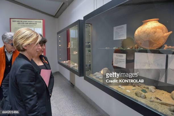 The Secretary of State Dorina Bianchi during the inauguration of Sybaris Archaeological Park and its museum, which took place in the presence of...