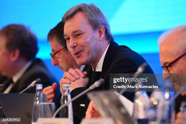 Joachim Gossow at the IWGA General Assembly underway during the second day of SportAccord Convention 2017 at the Scandinavian Centre on April 3, 2017...