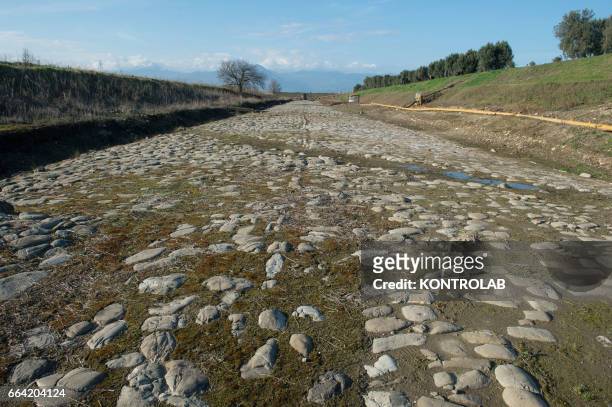View of the ruins of Sybaris after the inauguration of Sybaris Archaeological Park and its museum, in southern Italy, which took place in the...
