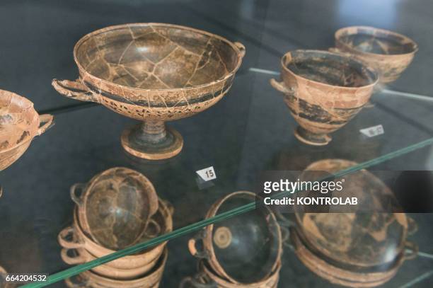 Some of the exhibits ruins of Sybaris after the inauguration of Sybaris Archaeological Park and its museum, in southern Italy, which took place in...