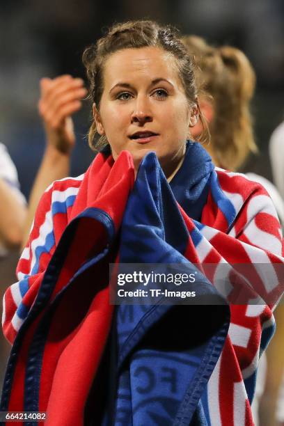 Nicole Rolser of Bayern Munich looks on during the Champions League match between Bayern Munich and Paris Saint Germain at Municipal Stadium on the...