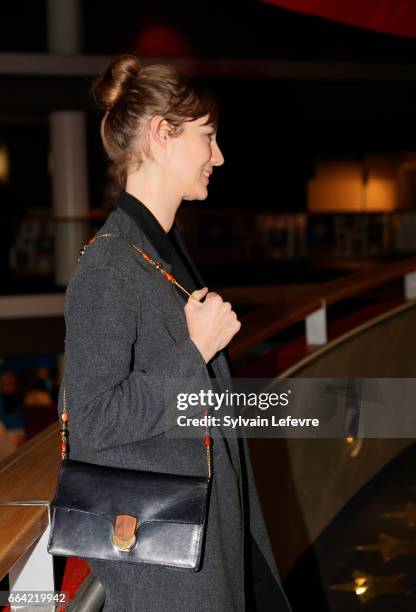 Actress Louise Bourgoin attends 'Sous Le Meme Toit' Premiere at Kinepolis on April 3, 2017 in Lille, France.